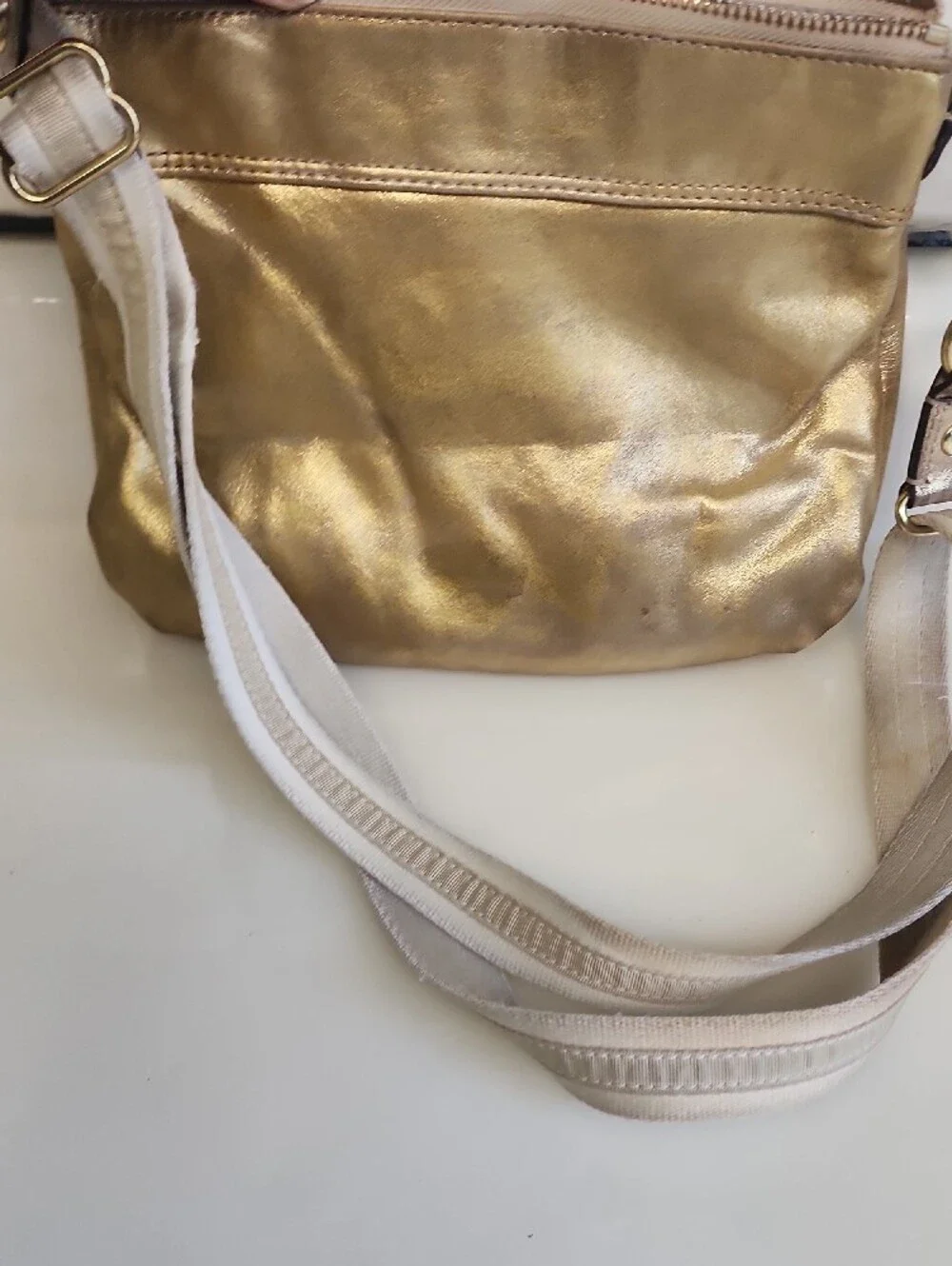 Coach Metallic Champagne Crossbody Bag
